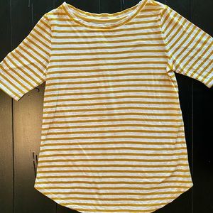 Loft mustard stripe vintage soft t-shirt sz s